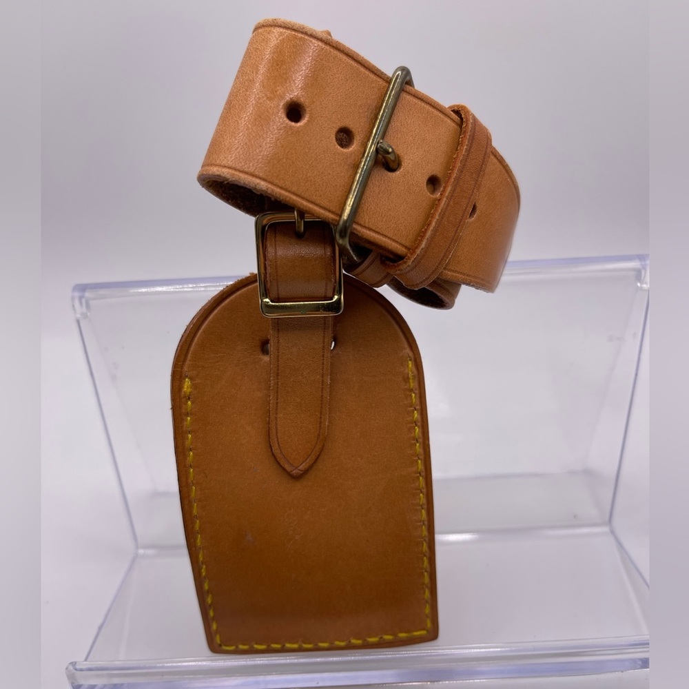 Louis Vuitton - natural leather luggage / name tag & poignet set - Picture 4 of 4